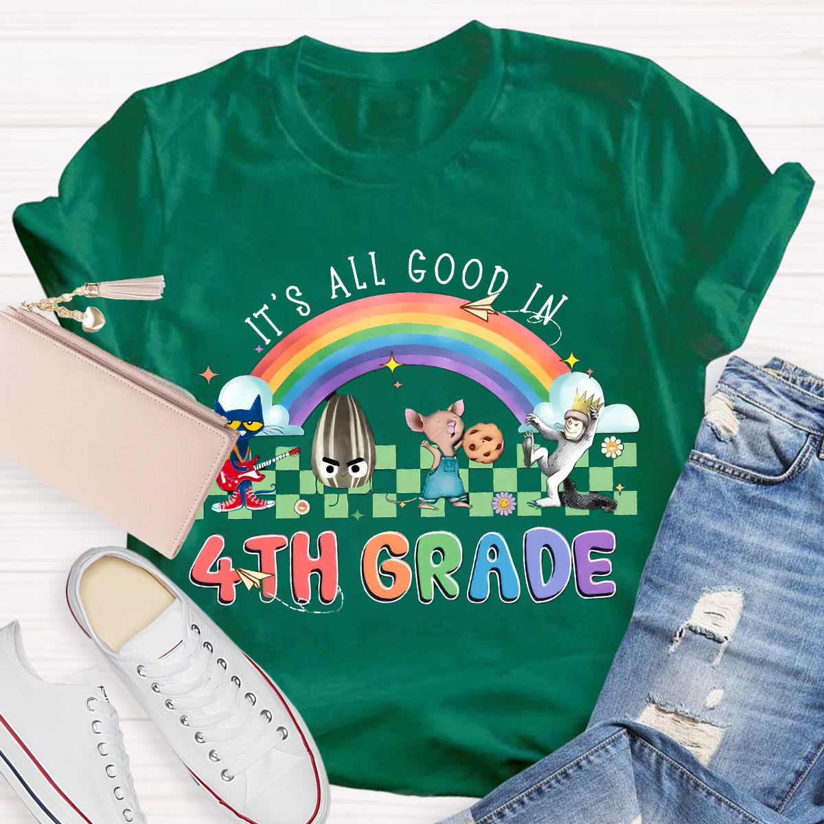 Personalized Grade It's All Good In 4th Teacher T-Shirt