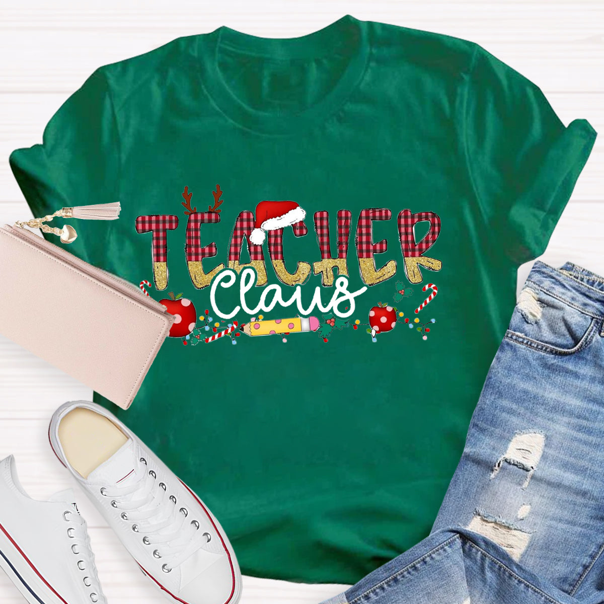 Teacher Claus Santa Hat T-Shirt