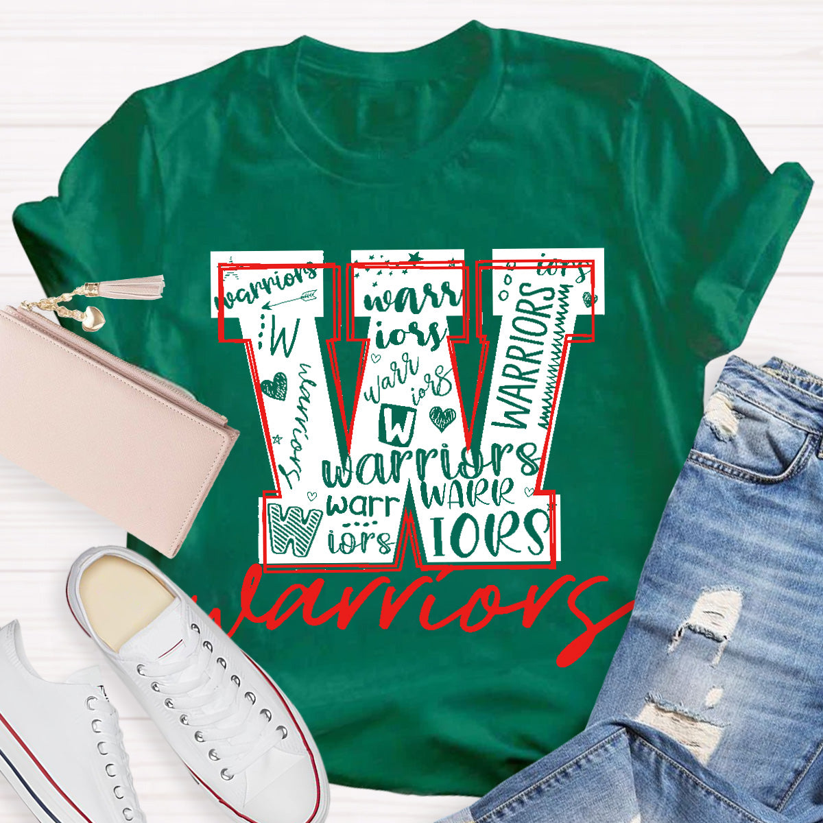 Personalized School Mascot Warriors Teacher T-Shirt