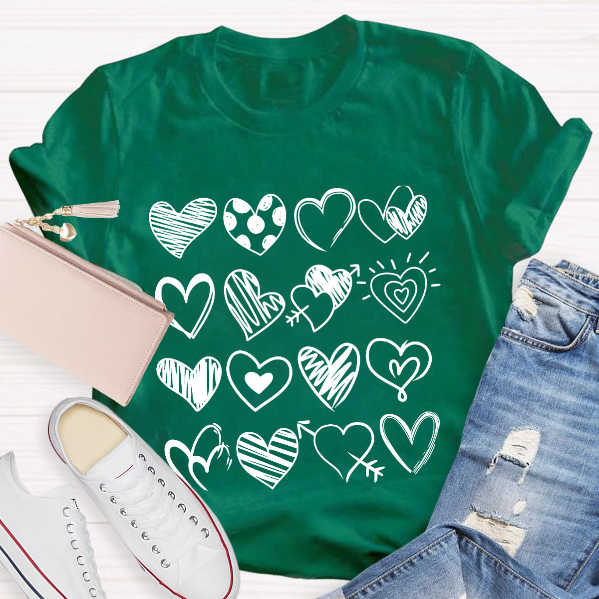 Cute Heart Valentine's Day Teacher T-Shirt