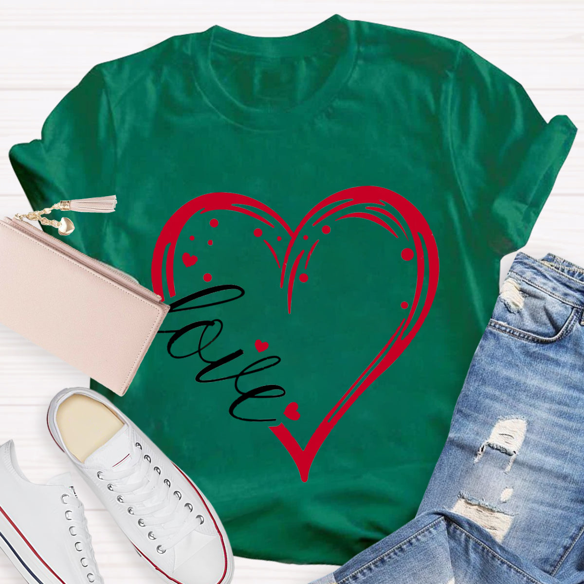 Valentines Day Heart Teacher T-Shirt