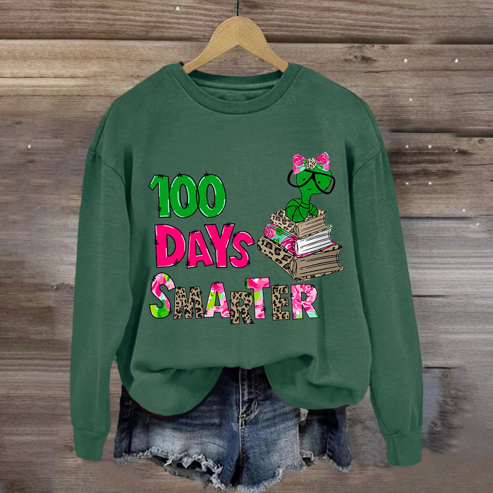 100 Days Smarter Caterpillar Wearing Glasses Sweatshirt