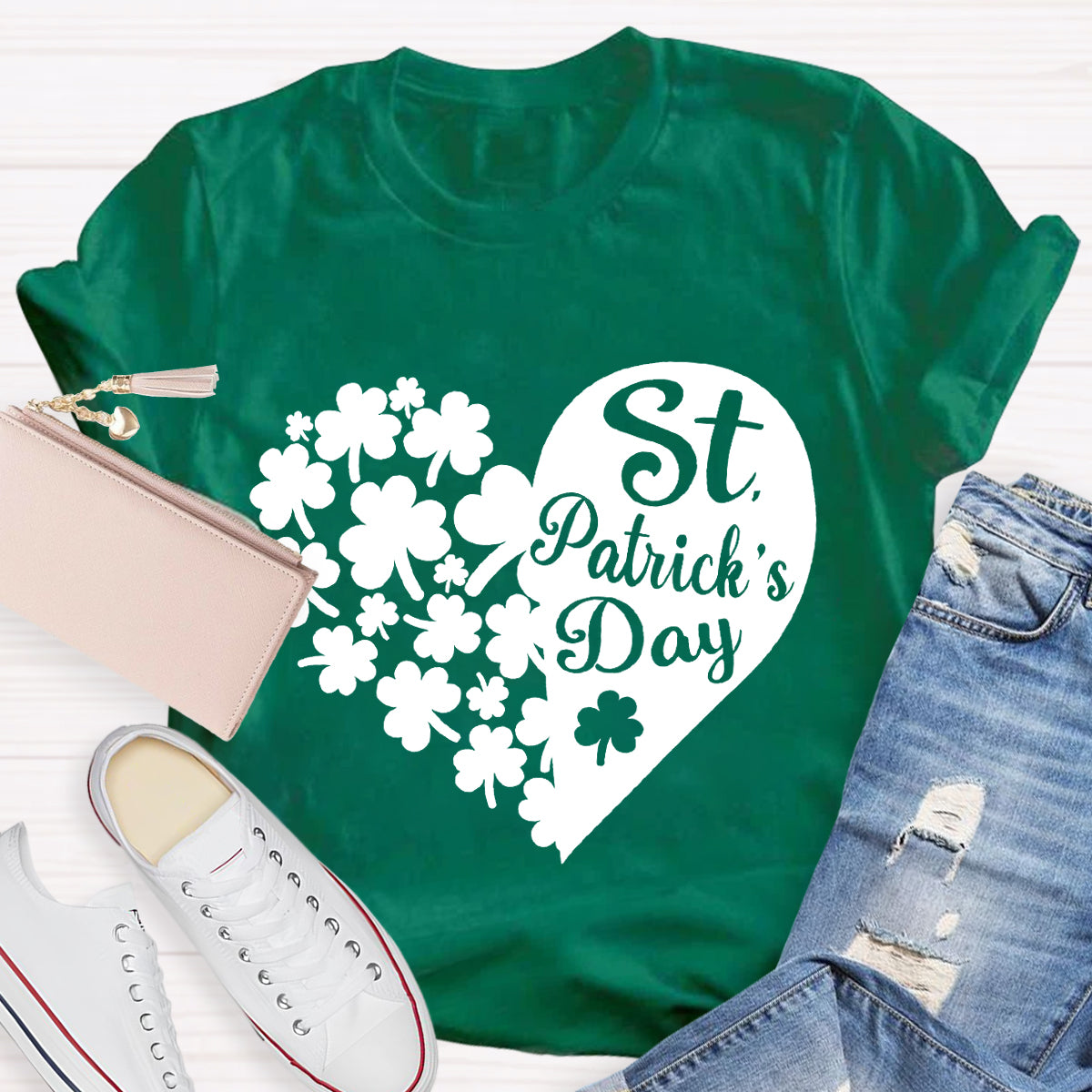 Lucky Shamrock St Patricks Day Teacher T-Shirt