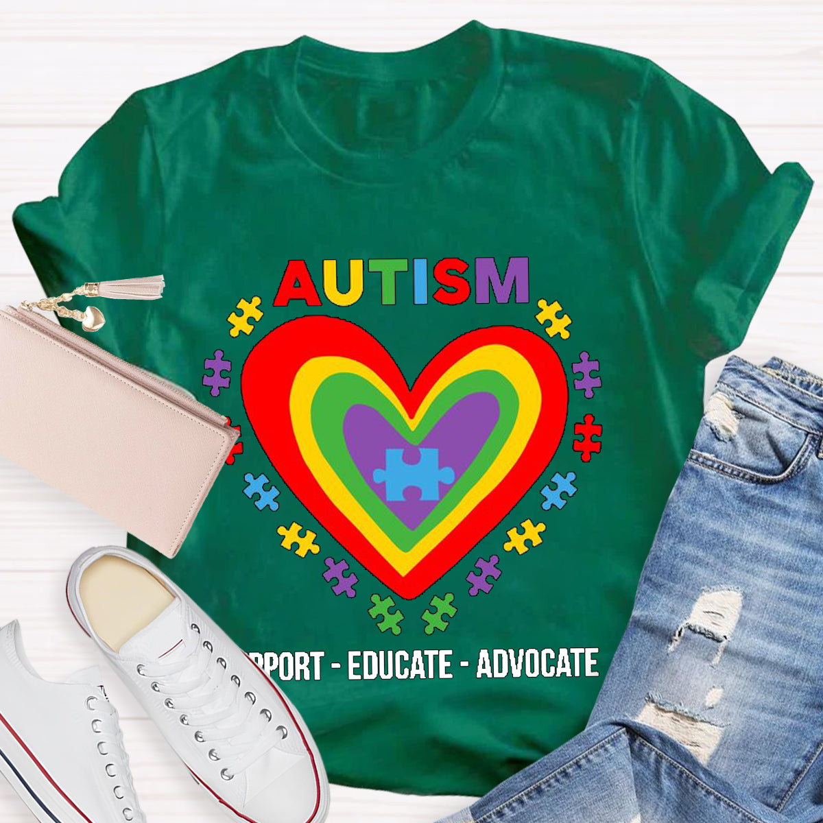 Support Educate Advocate Autism Special Education T-Shirt