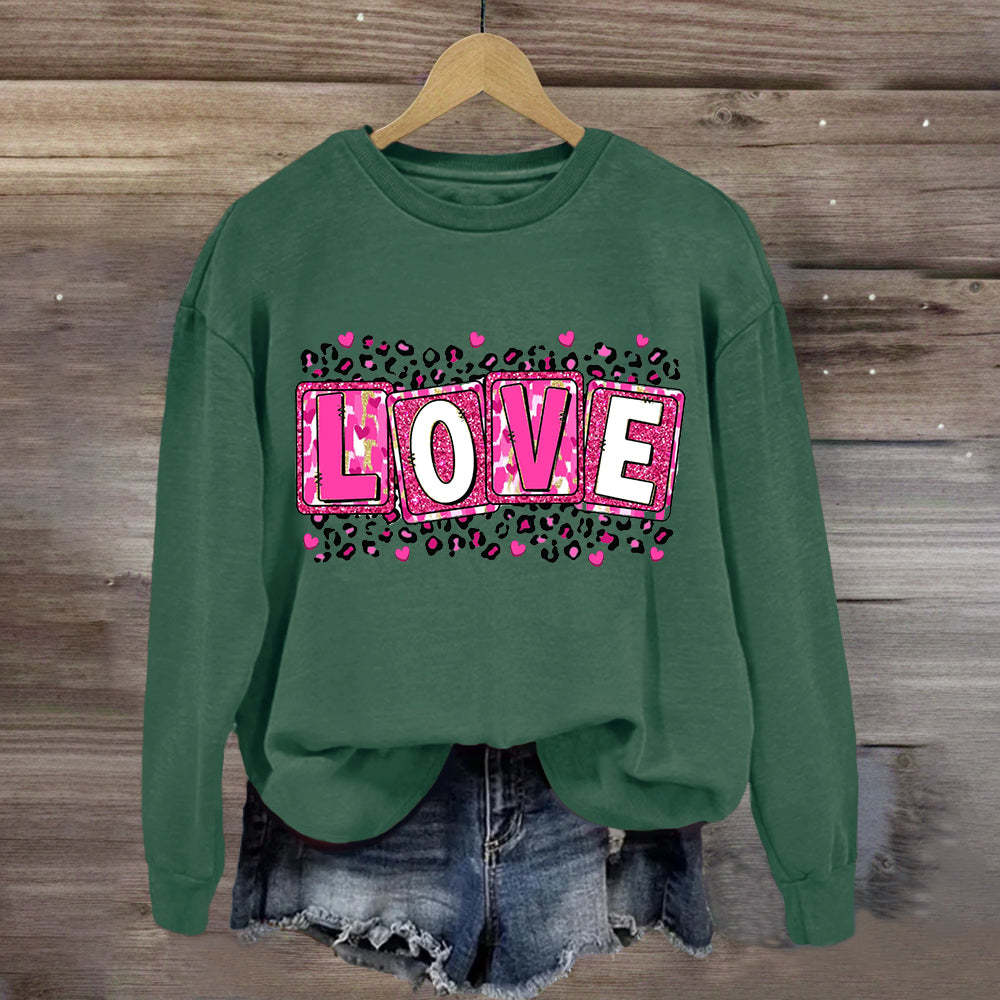 Pink Leopard Love Sweatshirt