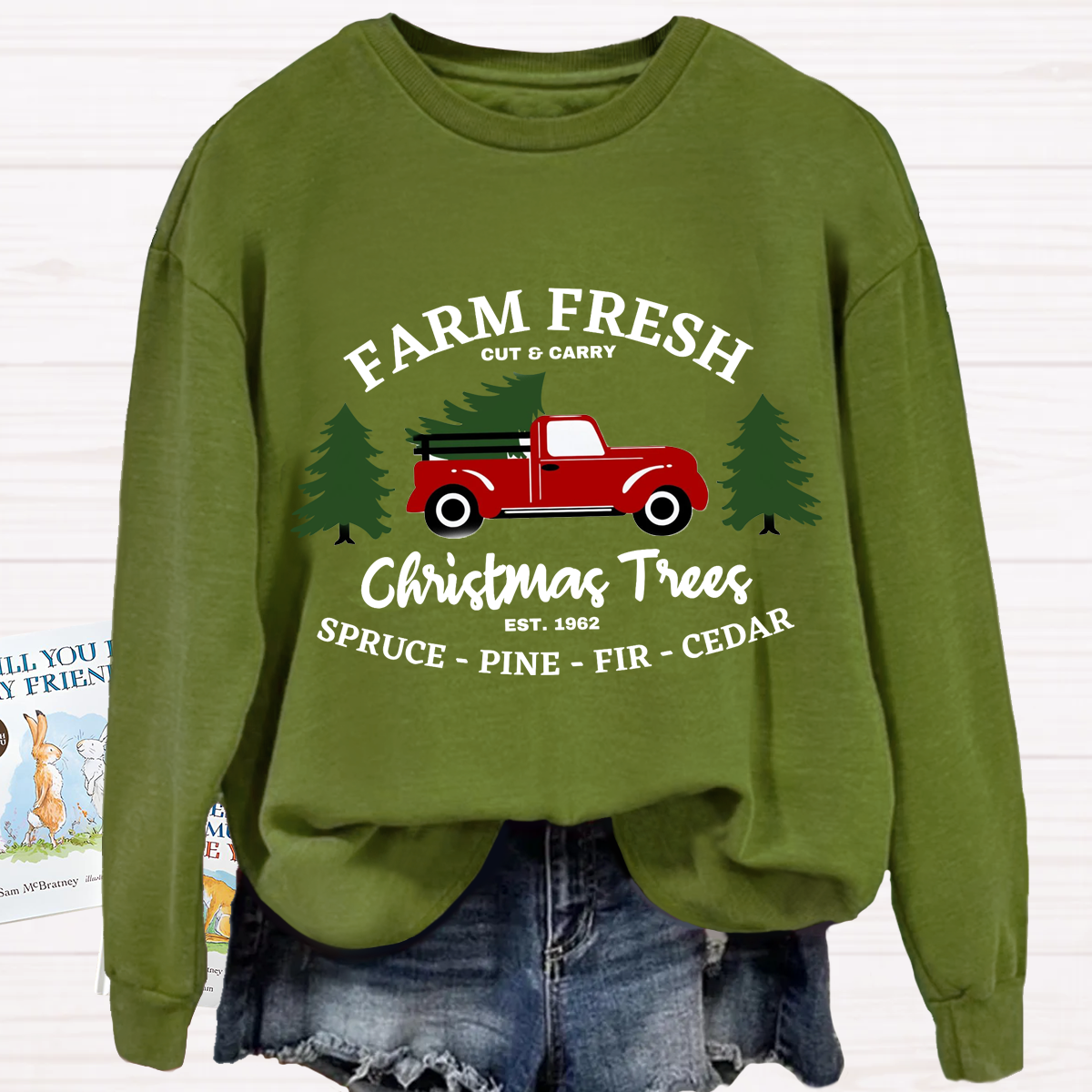 Farm Fresh Christmas Tree Teacher Sweatshirt