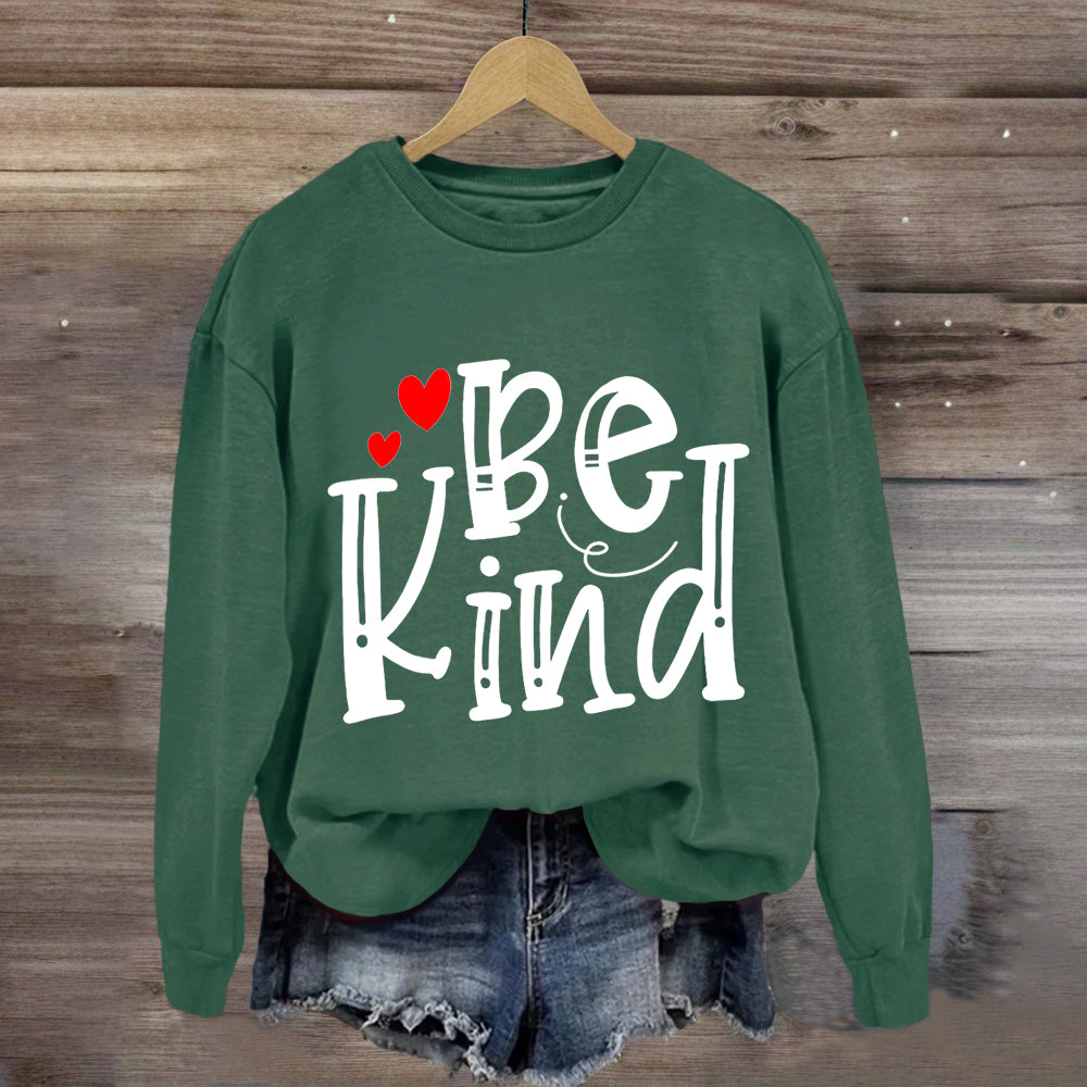 Be Kind Red Heart Teacher Sweatshirt