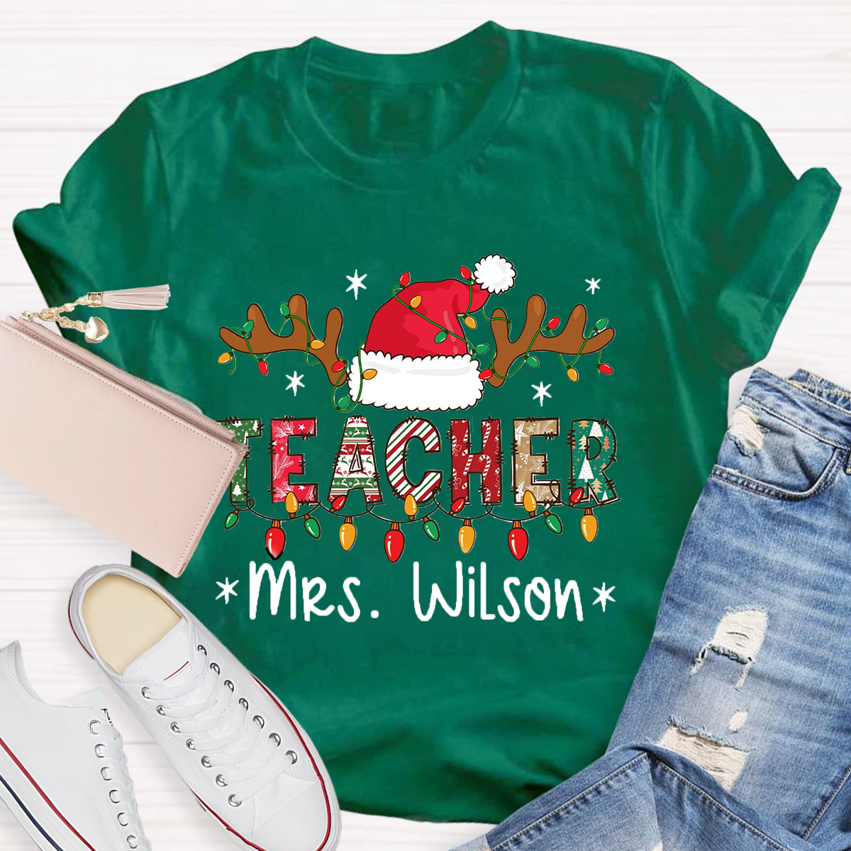 Personalized Name Teacher Light T-Shirt