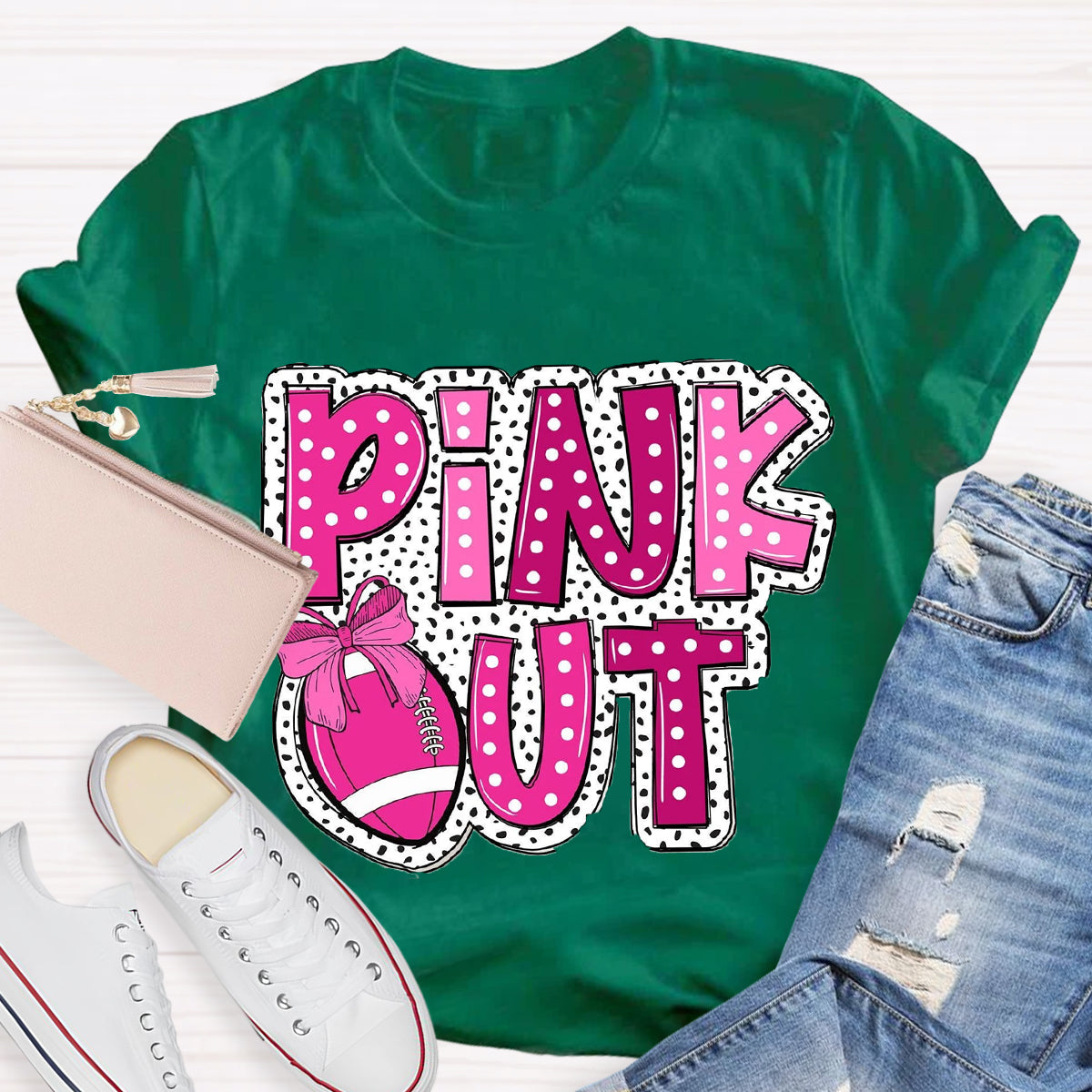 Pink Out Football  T-Shirt