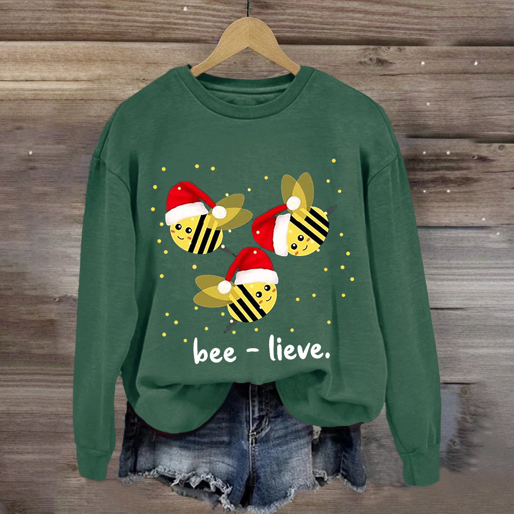 Cute Christmas Bee-lieve Sweatshirt