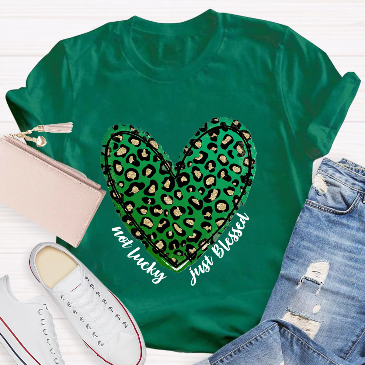 Not Lucky Just Blessed St Patrick Heart T-Shirt