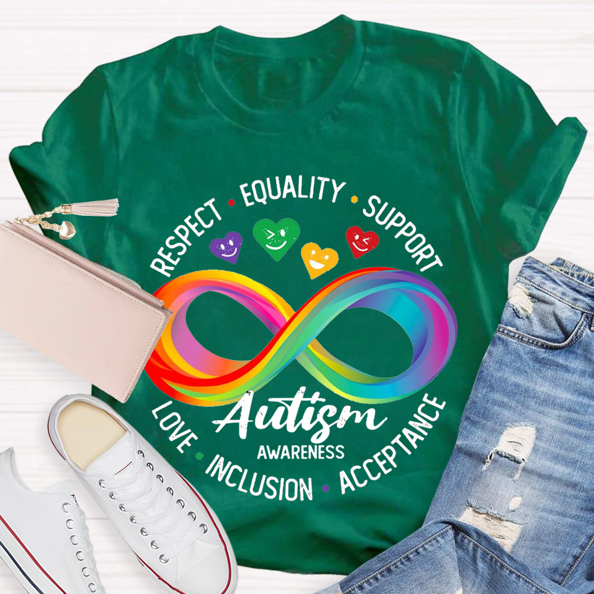 Autism Awareness Colorful Teacher T-Shirt