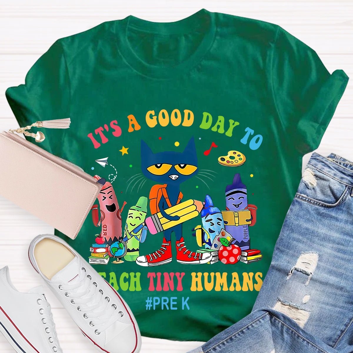 Personalized Grade It's A Good Day To Teach Tiny Humans Cat T-Shirt