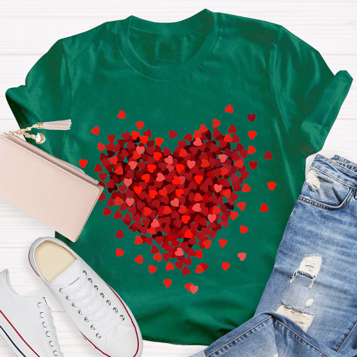 Let Love Fill Your Heart Teacher T-Shirt