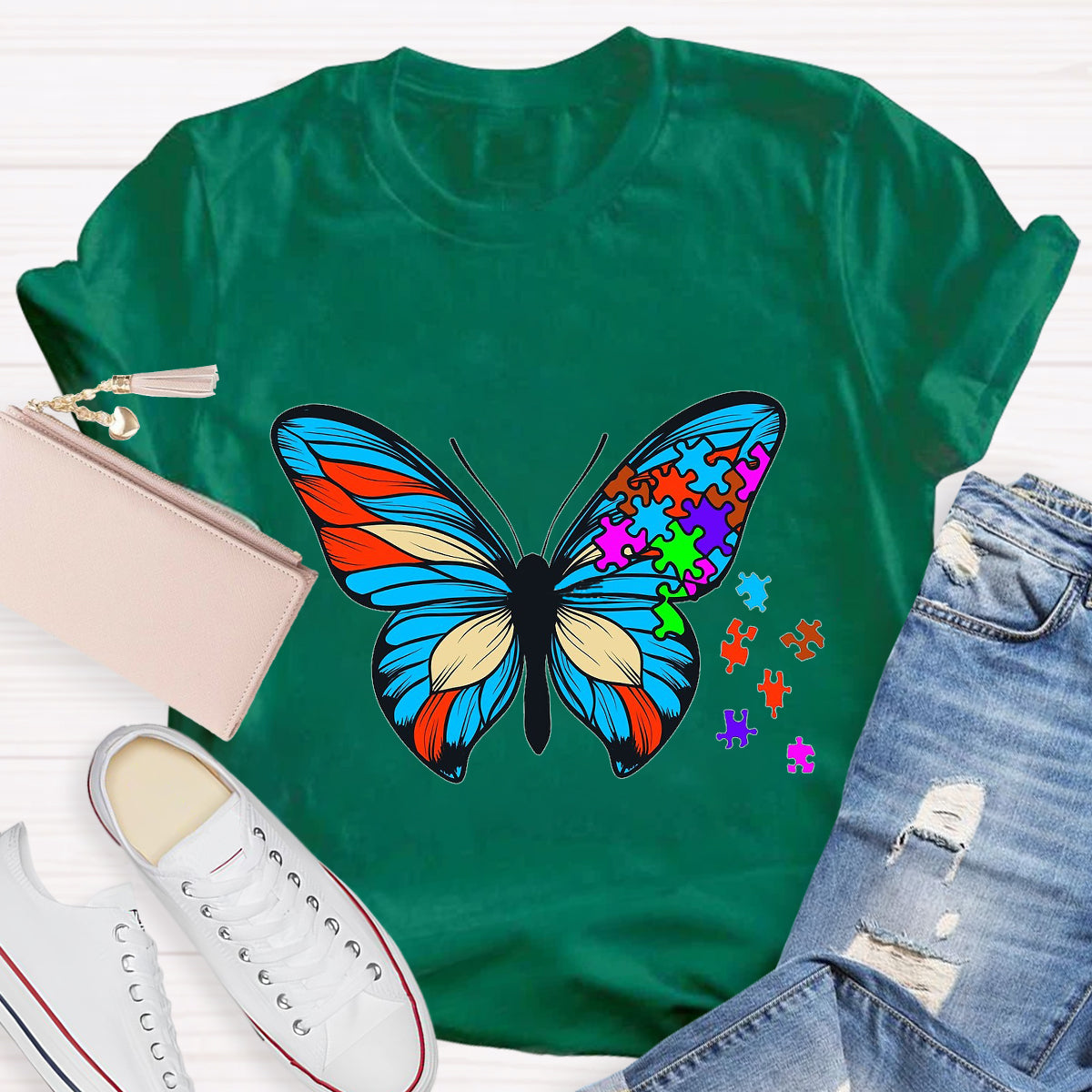 Butterfly Autism Awareness Day Promoting Love And Acceptance T-Shirt