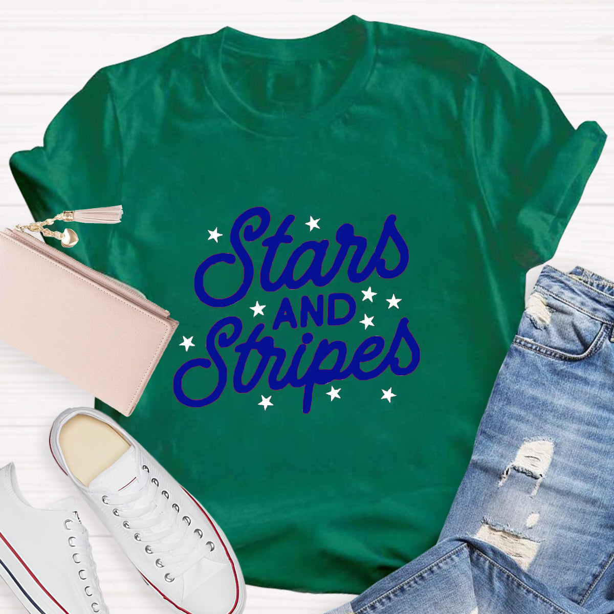 Stars And Stripes Teacher T-Shirt