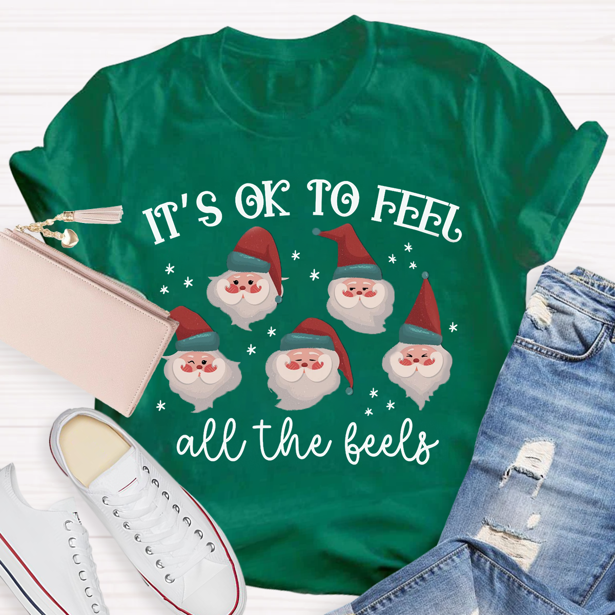 It's Like To Feel Feel All The Feels Santa Claus T-Shirt