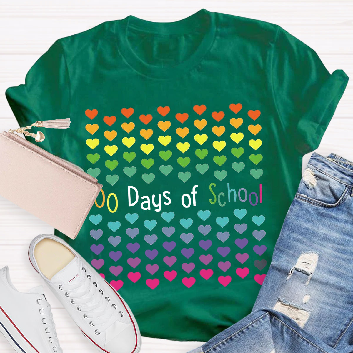 100 Days Of School Of Hearts T-Shirt