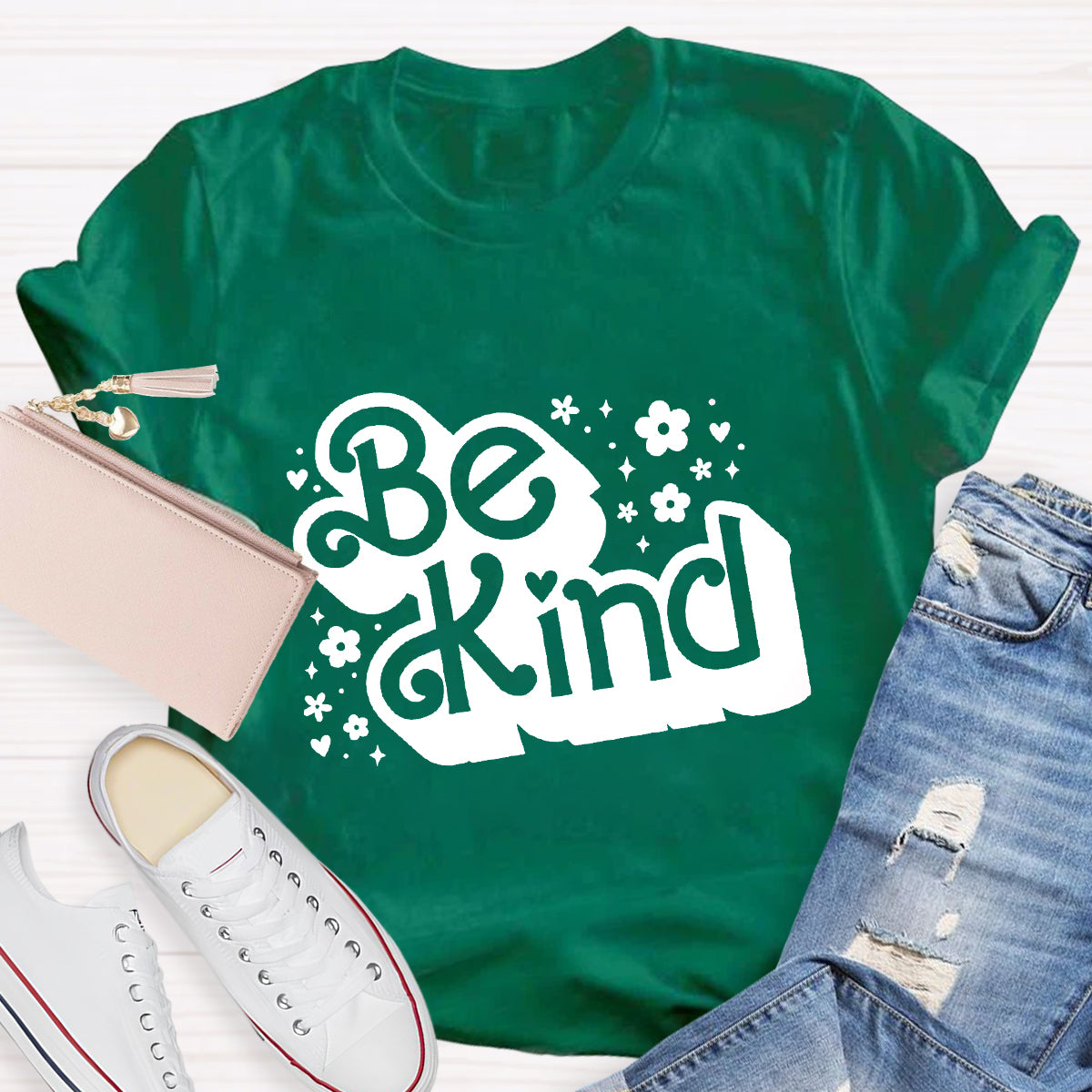 Be Kind Pink Flower Teacher T-Shirt