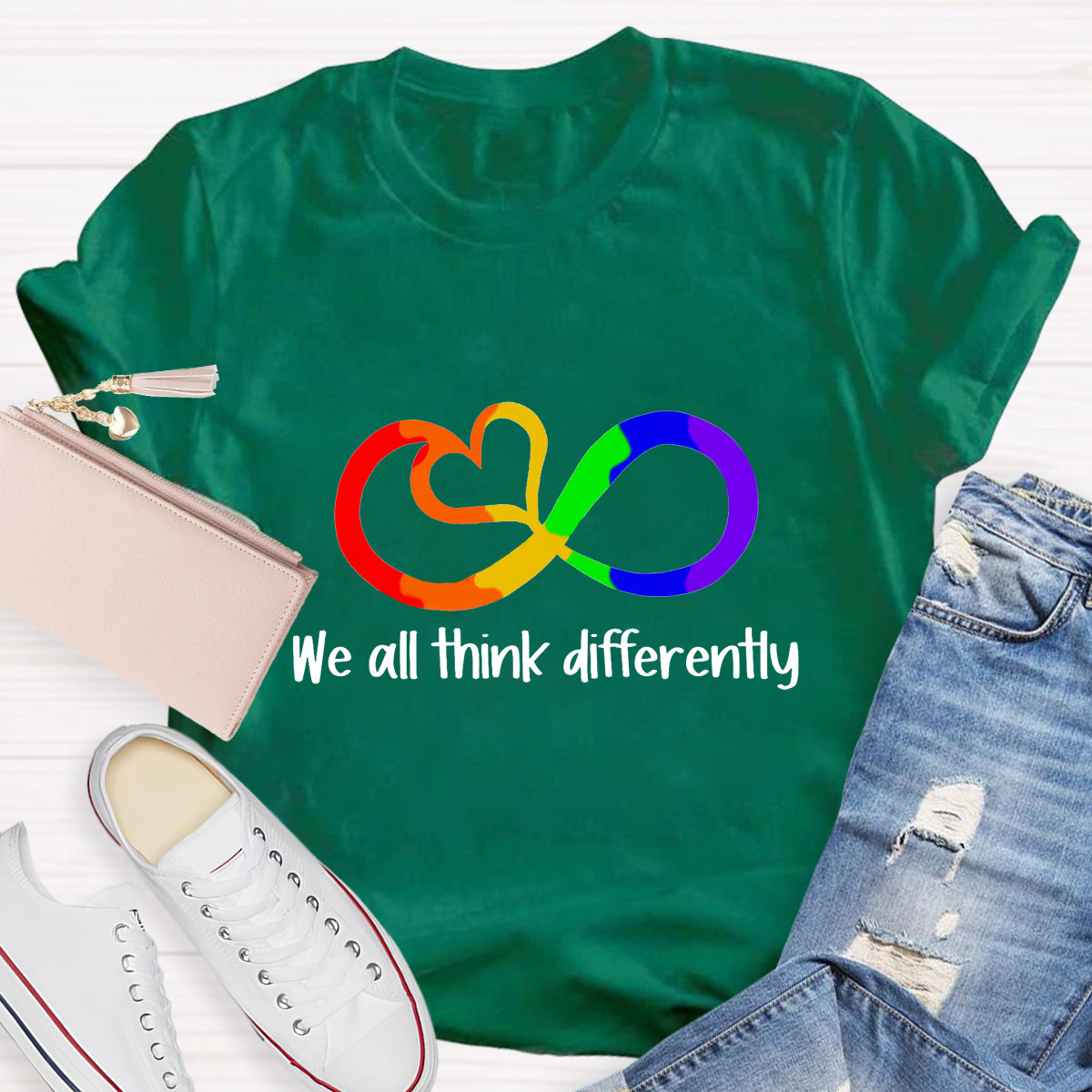 We All Think Differently Teacher T-Shirt