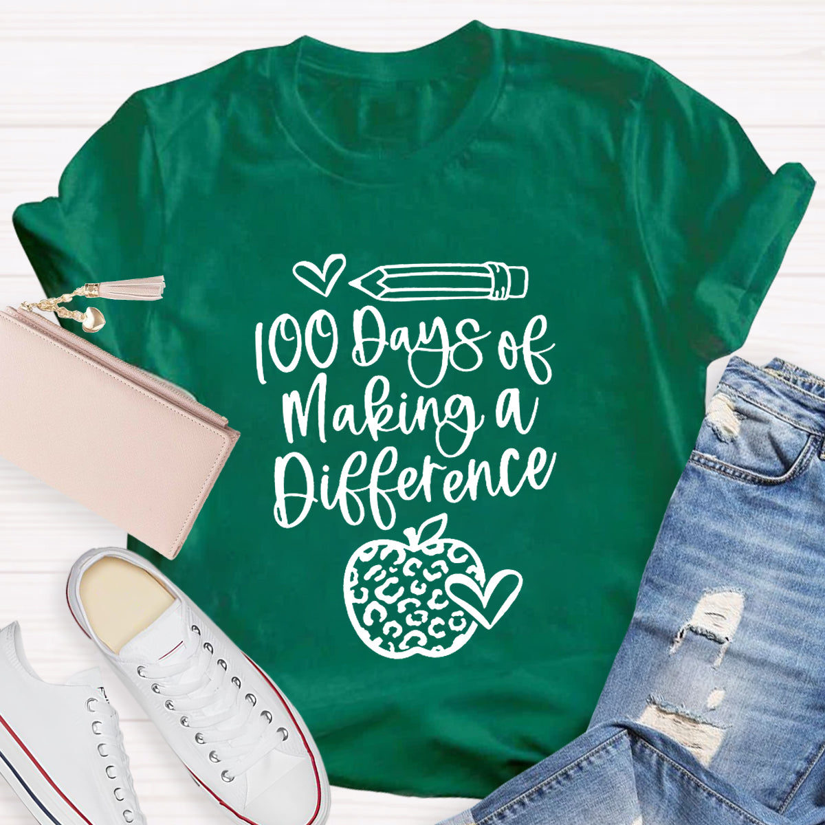 100 Days Of Making A Difference Teacher T-Shirt