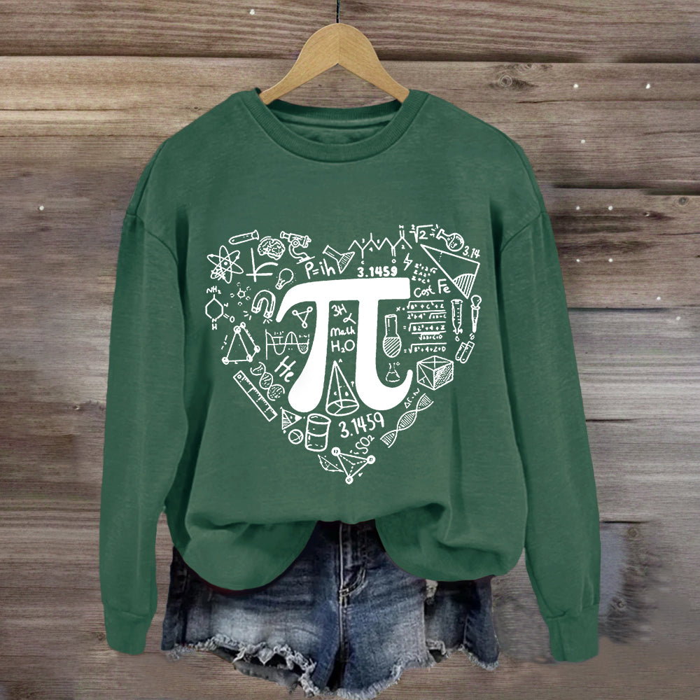 Pi Day Math Heart Teacher Sweatshirt