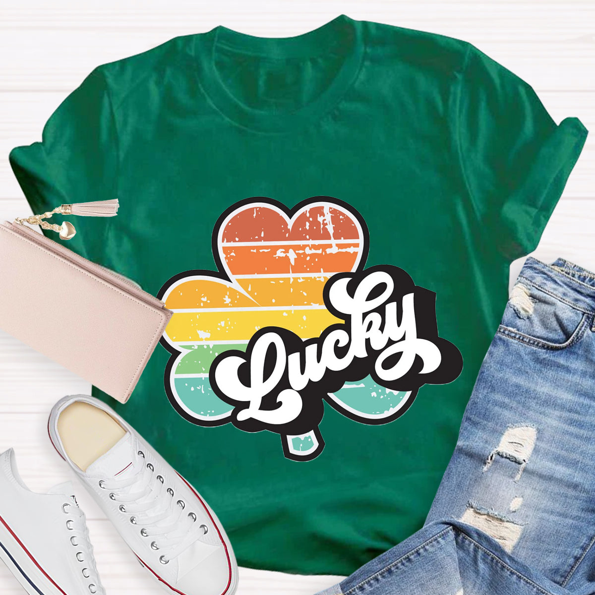 Lucky Vintage Shamrock St. Patrick's Day T-Shirt