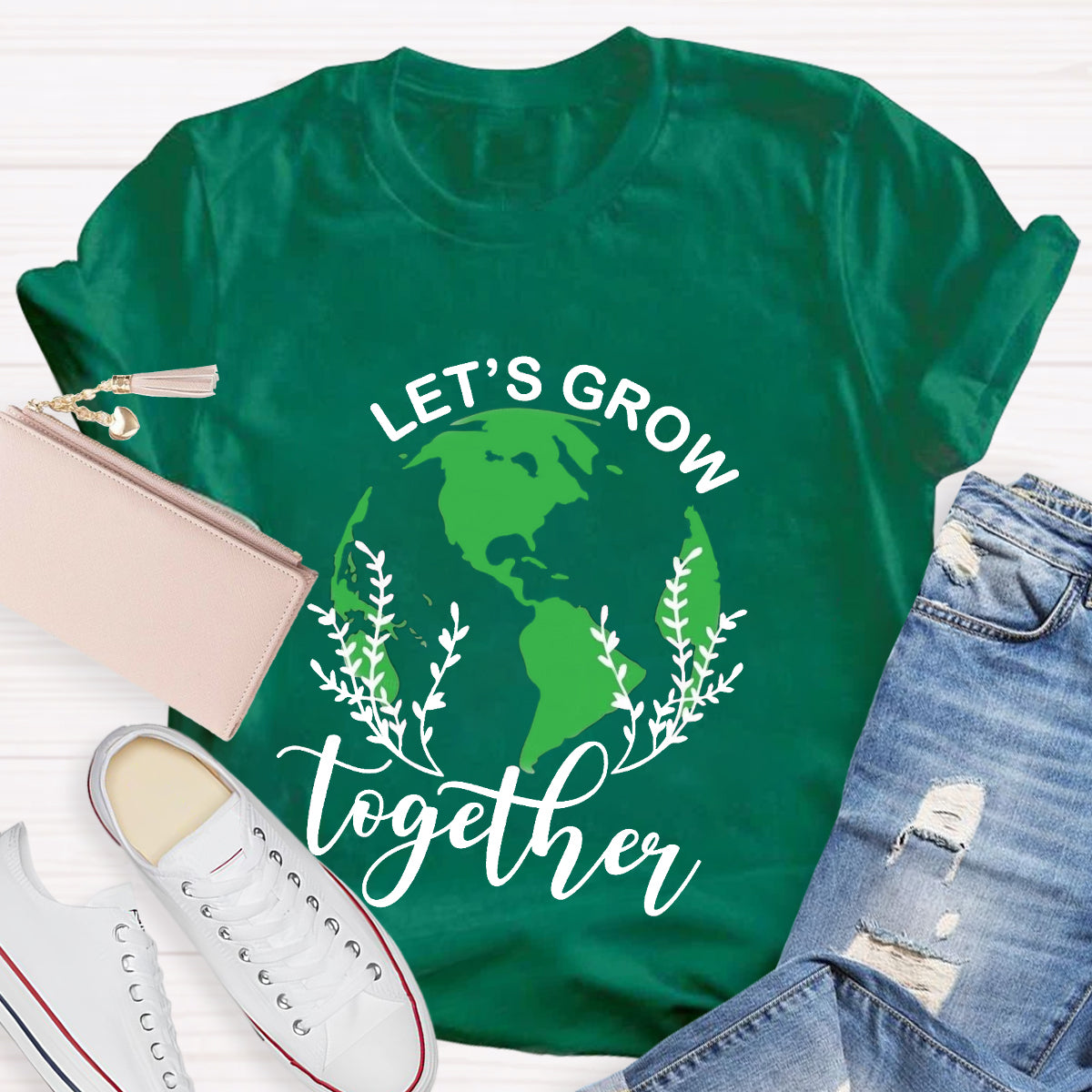 Let's Grow Together Green Earth T-Shirt