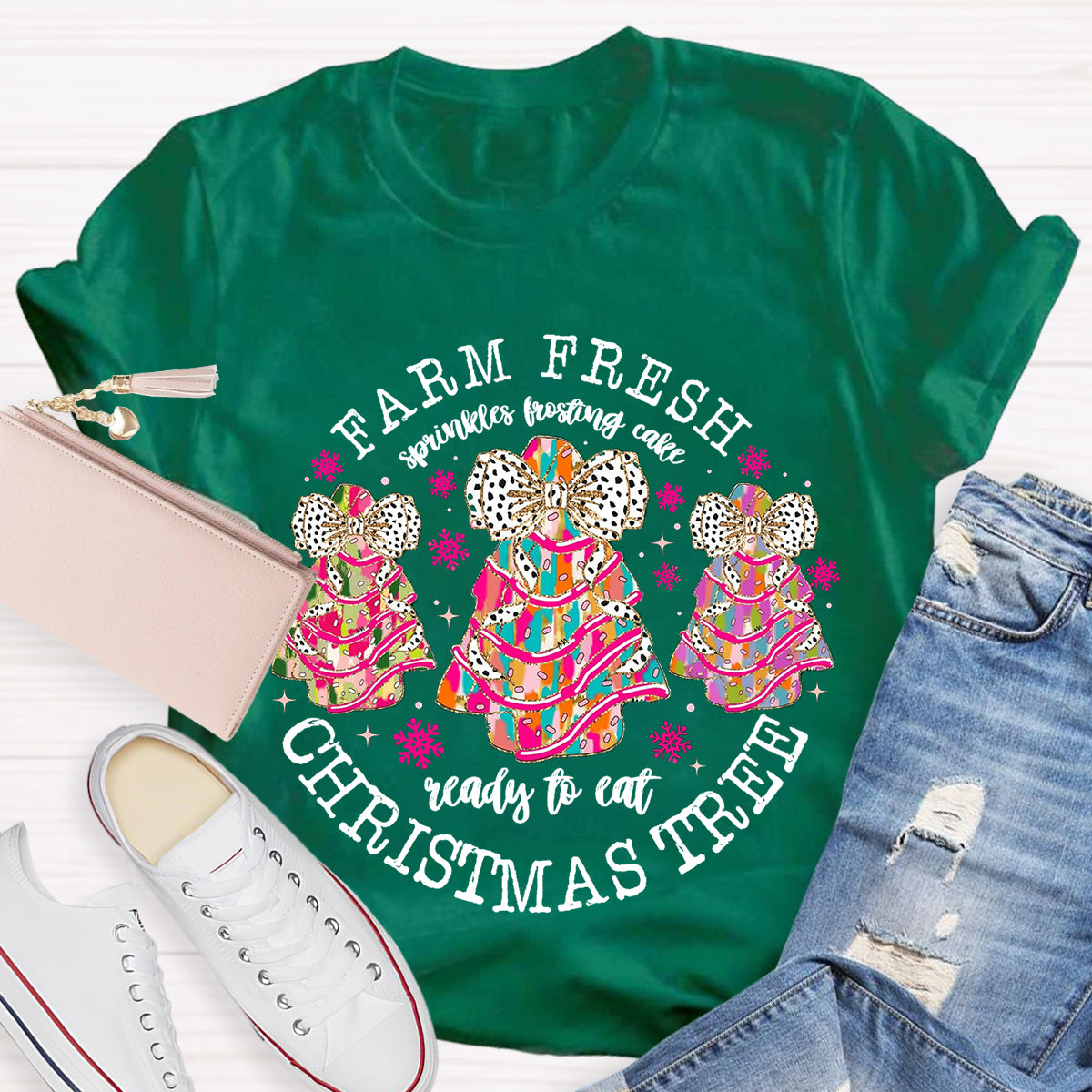 Farm Fresh Christmas Tree Spirals Frosting Cake Ready To Eat T-Shirt