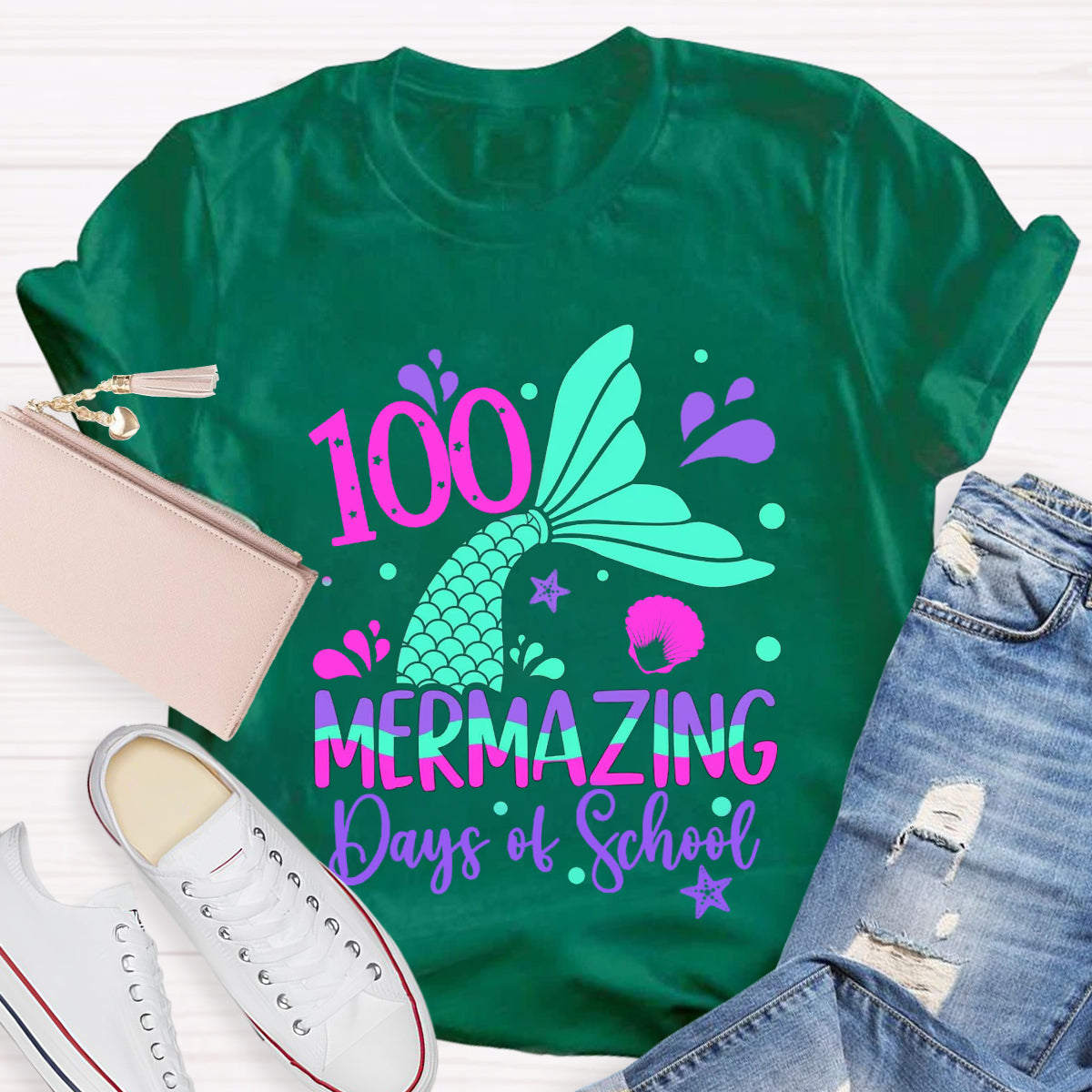 100 Mermazing Days Of School T-Shirt