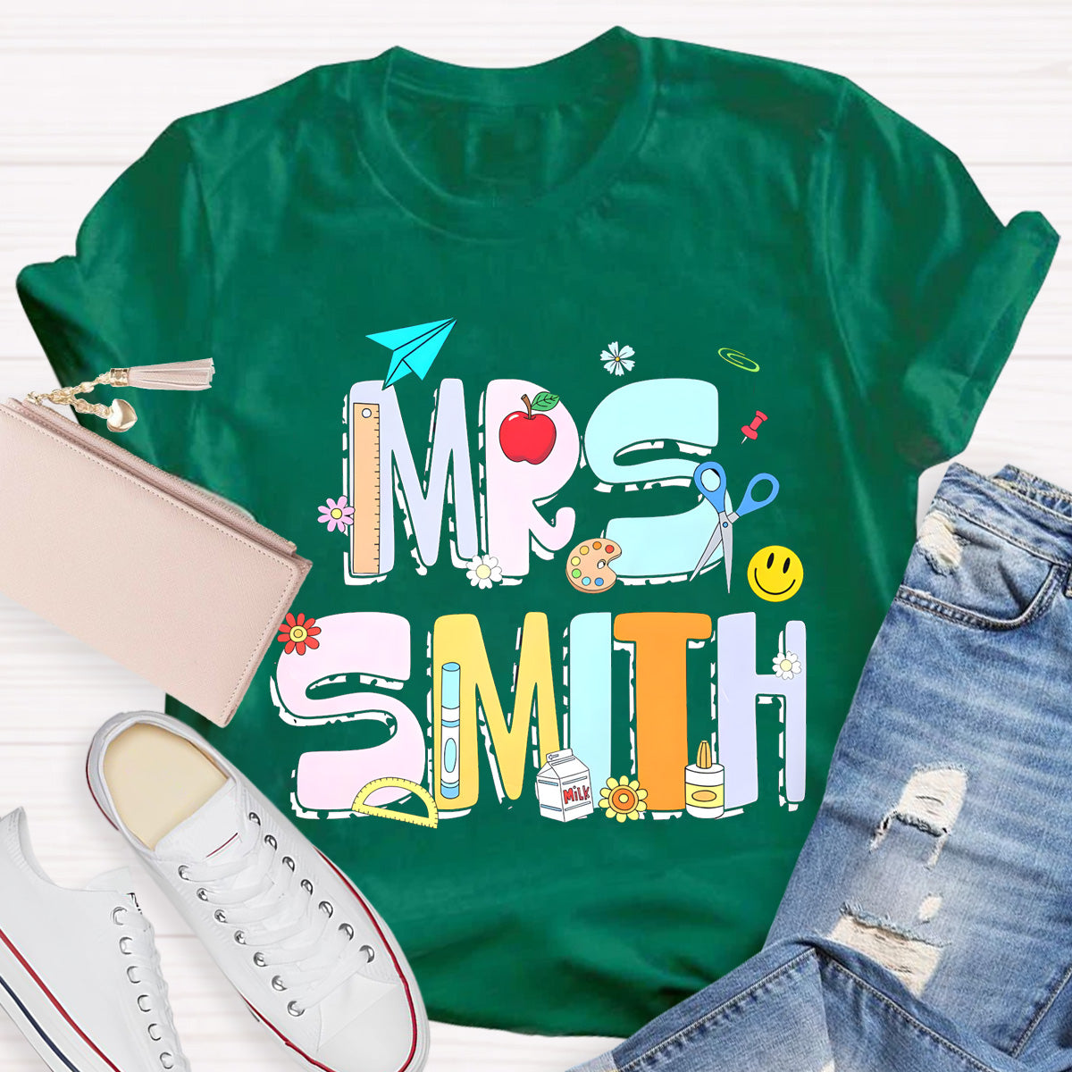 Personalized Name Beautiful Teacher Tools T-Shirt