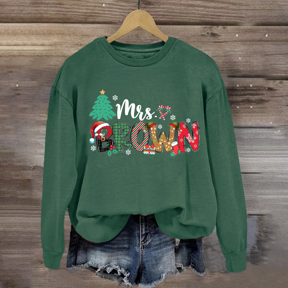 Personalized Name Christmas Tree Sweatshirt