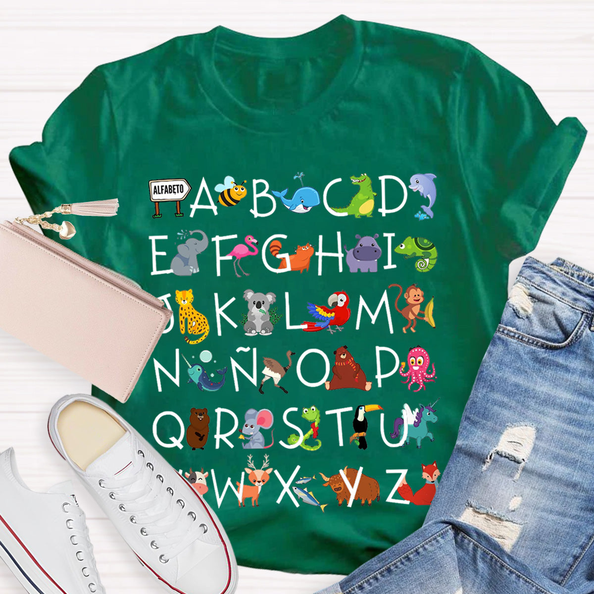 Spanish Alpphabet For Language Teacher Maestra And Spanish Class Teacher T-Shirt