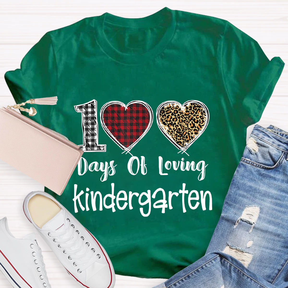 Personalized Grade 100 Days Of Loving Kindergarten Teacher T-Shirt