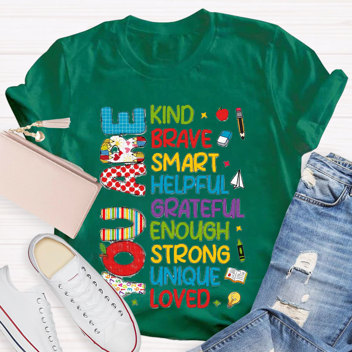 You Are Kind Brave Teacher T-Shirt