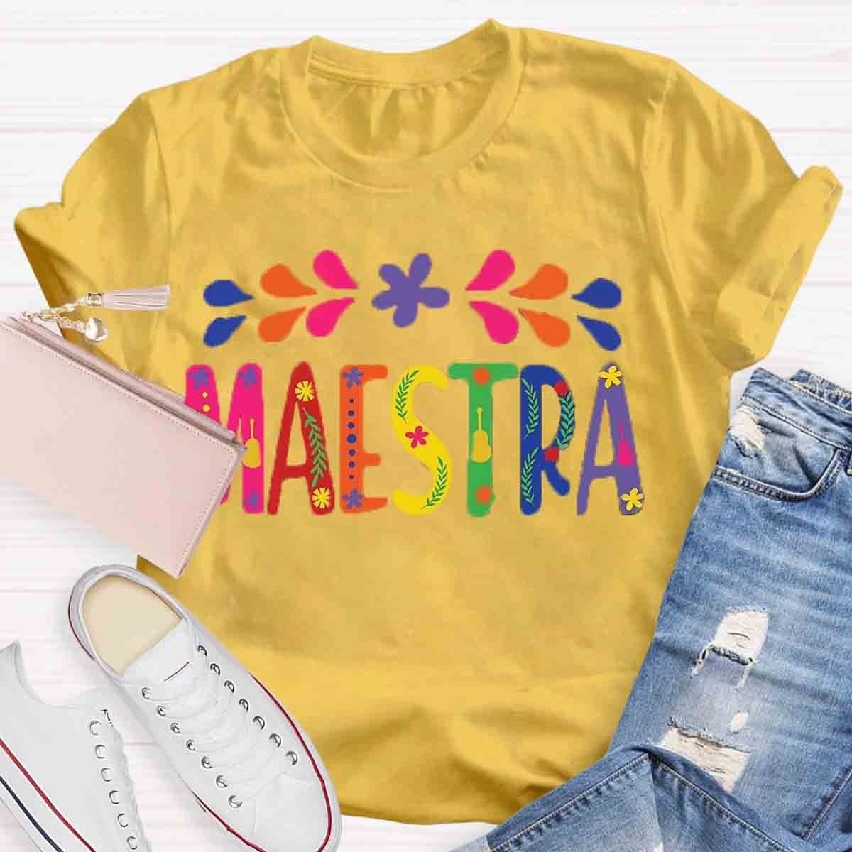 Spanish Teacher Maestra Art T-Shirt