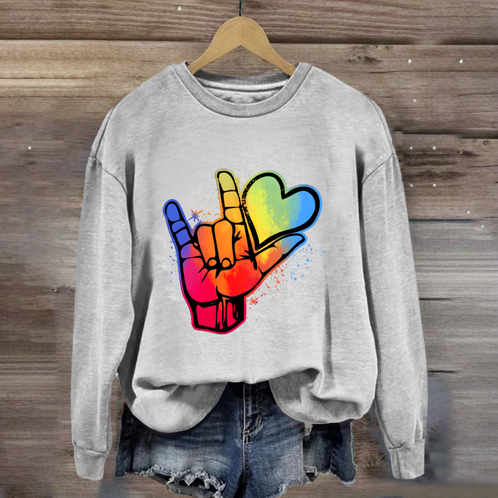 Love Sign Hand Sweatshirt