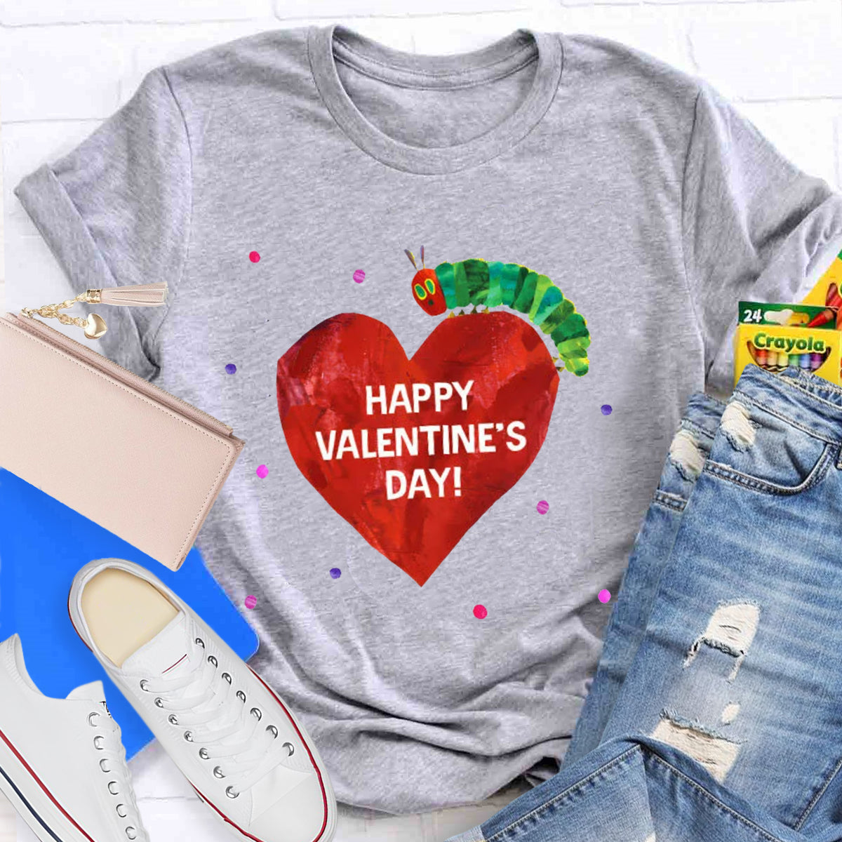 Happy Valentine's Day Caterpillar Heart T-Shirt