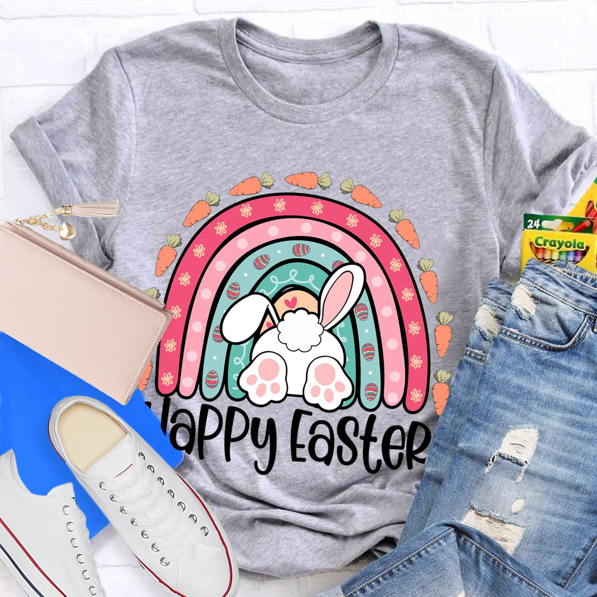 Happy Easter Carrot Rainbow T-Shirt