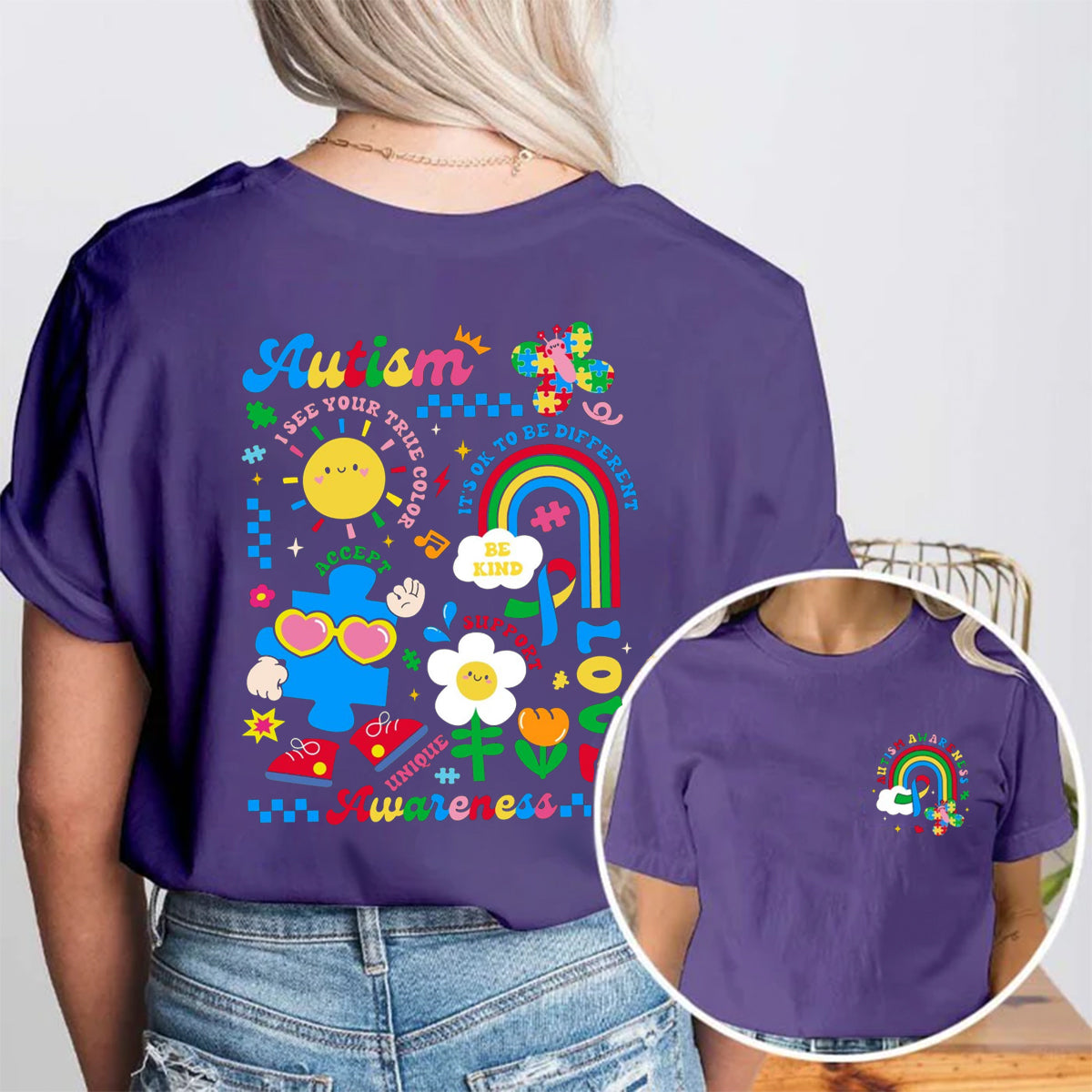 Autism Awareness Double Printed T-shirt