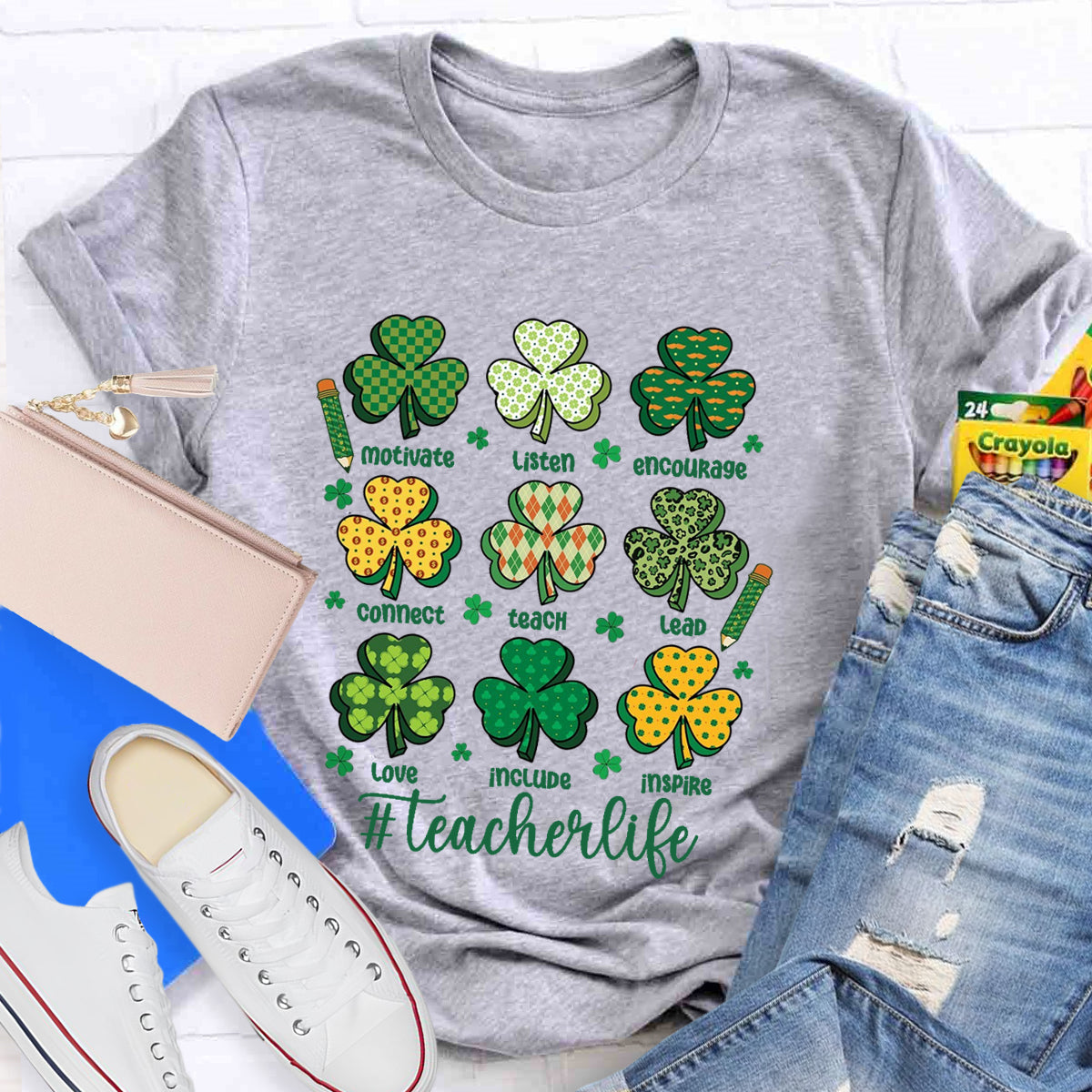 Teacher St Patrick's Day Motivate Listen T-Shirt