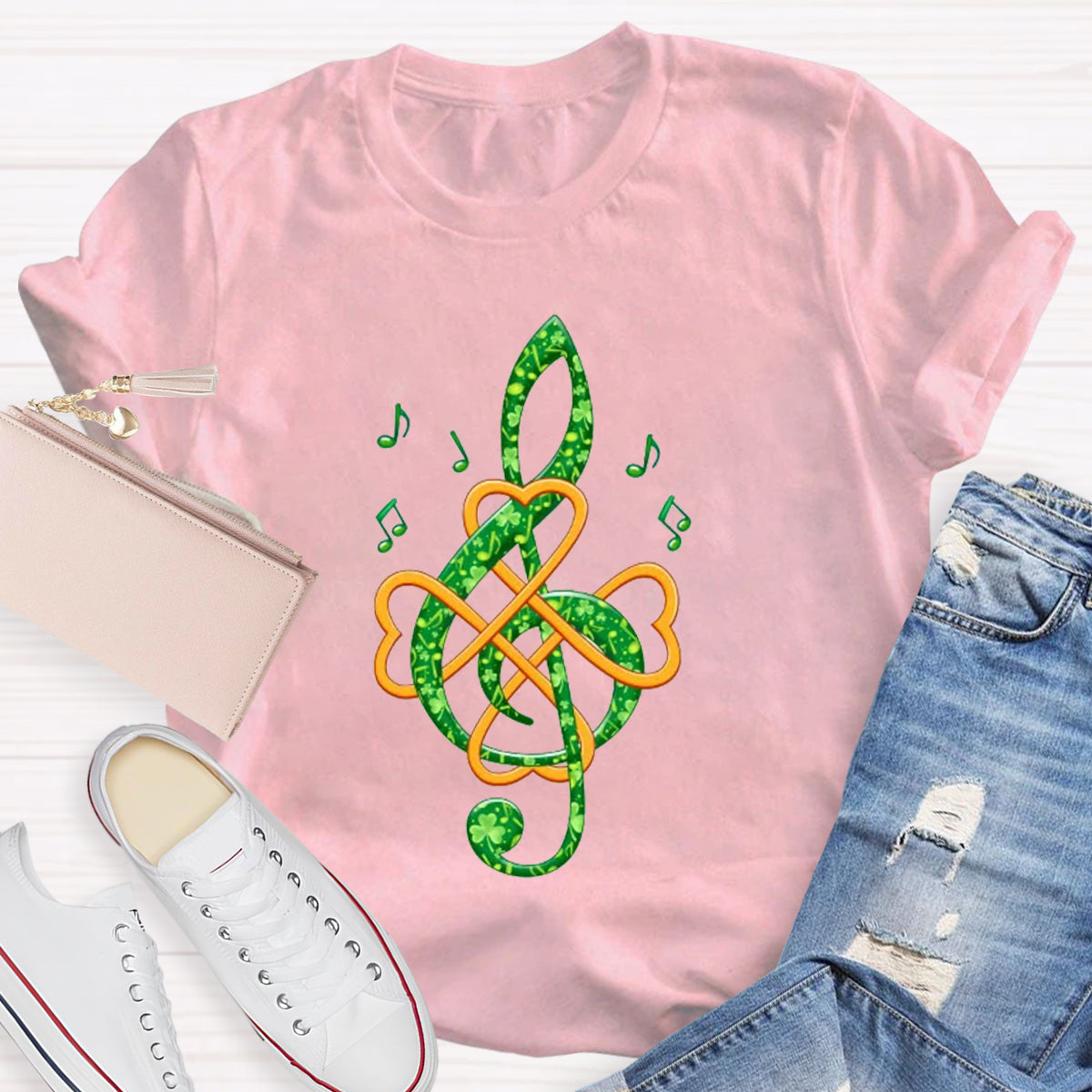 Lucky Musician Note Teacher T-Shirt