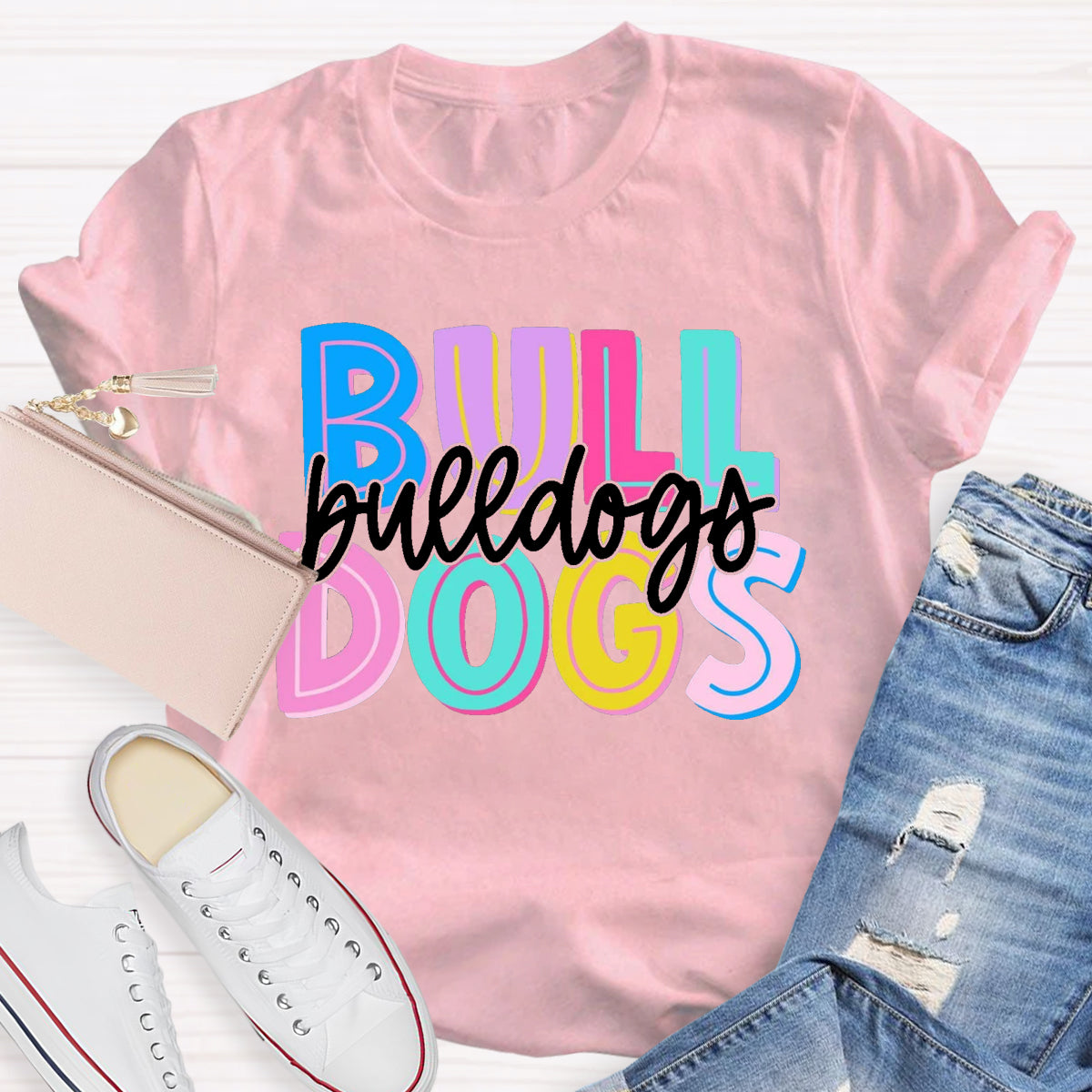 Personalized School Mascot Bulldogs Teacher T-Shirt