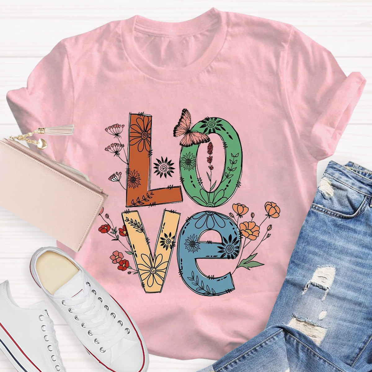 Vintage Floral Love T-Shirt