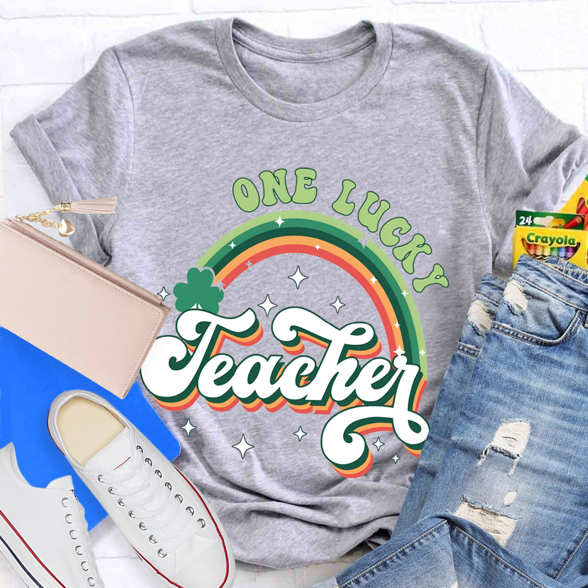 One Lucy Teacher Rainbow T-Shirt