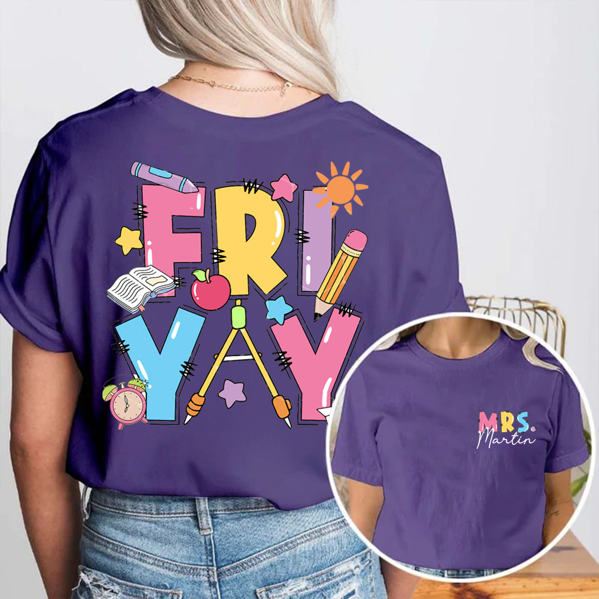 Personalized Name Friyay Double Printed T-shirt