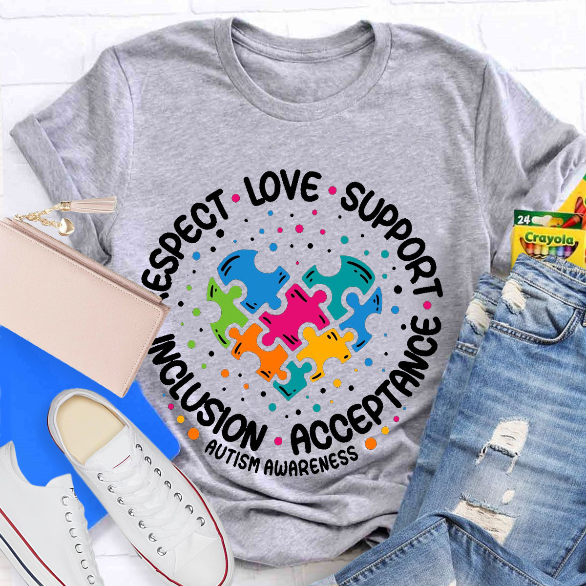 Love Support Acceptance Inclusion Respect  Autism Awareness T-Shirt