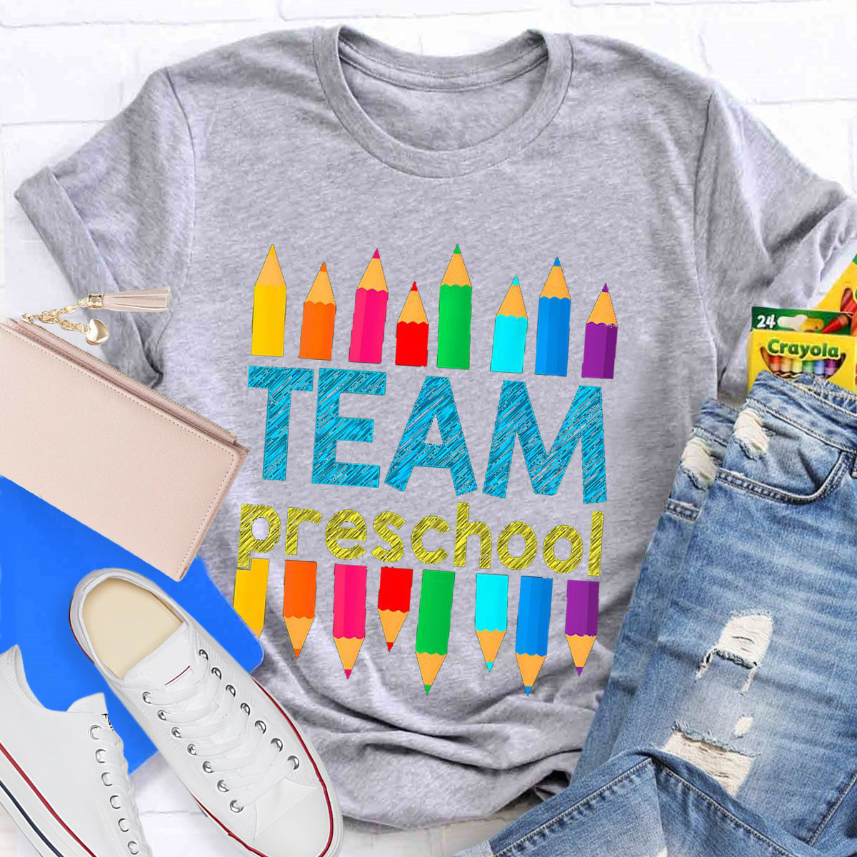 Personalized Grade Team Pencil Teacher T-Shirt