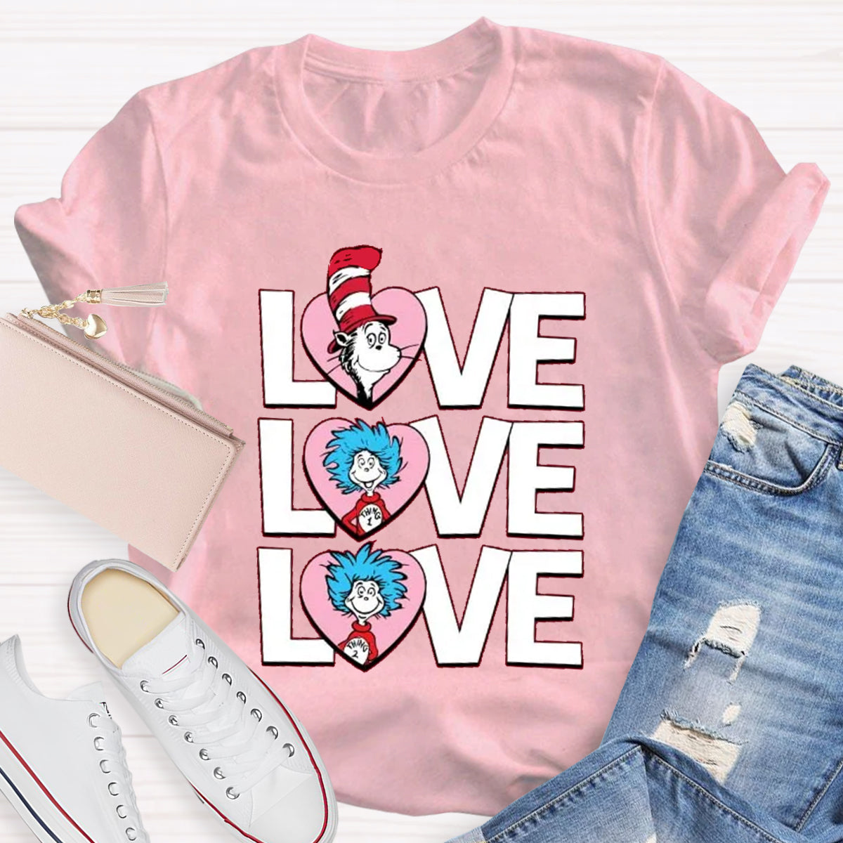 Valentine's Day With Pink Heart T-Shirt