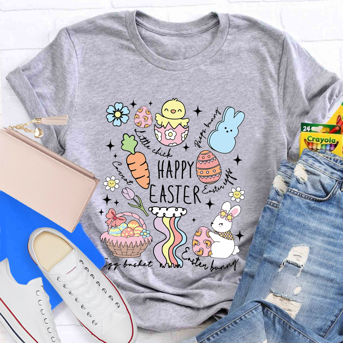 Happy Easter Egg Basket  T-Shirt